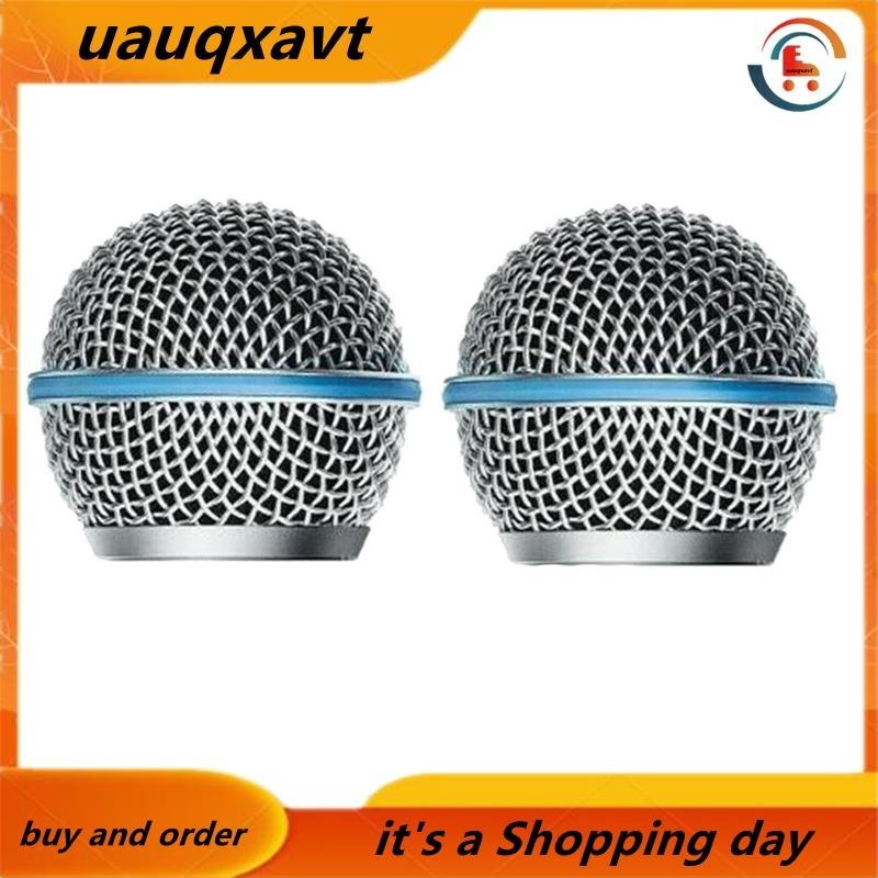 [uauqxavt] 2PCS ไมโครโฟนย่าง Mic Grille เปลี่ยน Mic Ball Head ตาข่ายสําหรับ Shure Beta58A SM58 Pgx24