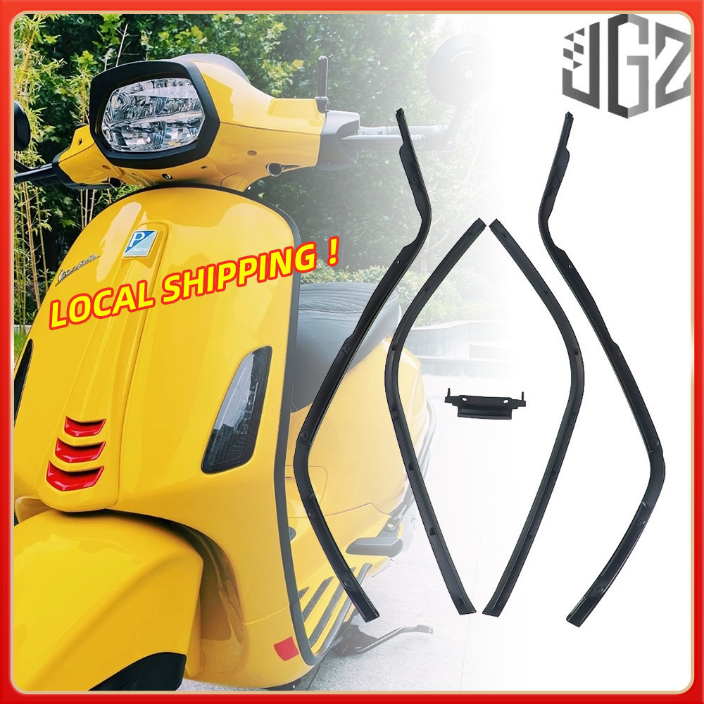 คิ้วบังลมหน้า บังลมหน้า 5 ชิ้น สีดำ เวสป้า for VESPA Primavera,sprint ((Arrive in 3 days )