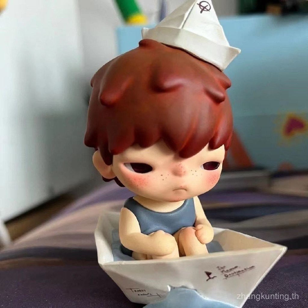 การเดินทางที่ไม่รู้จักของโอโนะที่ซ่อนตุ๊กตาปูนปลาสเตอร์อโรมาเทอราพี10ซม. ระบายสีตัวอ่อนสีขาวอินเทรนด์เล่น DIY ทำด้วยมือเปลี่ยนเด็ก3D