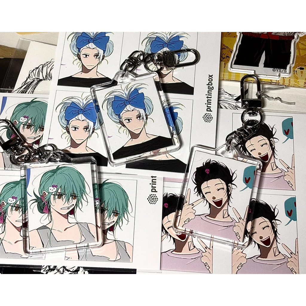 Sakamoto DAYS man พวงกุญแจอะคริลิคผู้หญิงแหวนกุญแจสําหรับกางเกงจี้เด็กผู้ถือเครื่องประดับโลหะผสมสังกะสี brelok