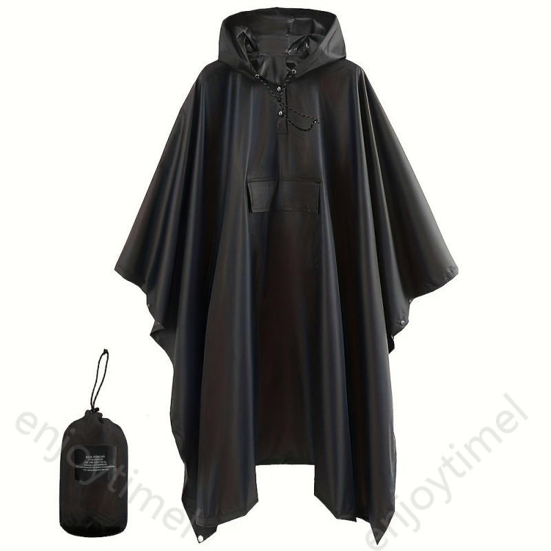 Hooded Rain Poncho เสื้อกันฝนกันน้ำน้ำหนักเบา unisex สำหรับเดินป่าตั้งแคมป์