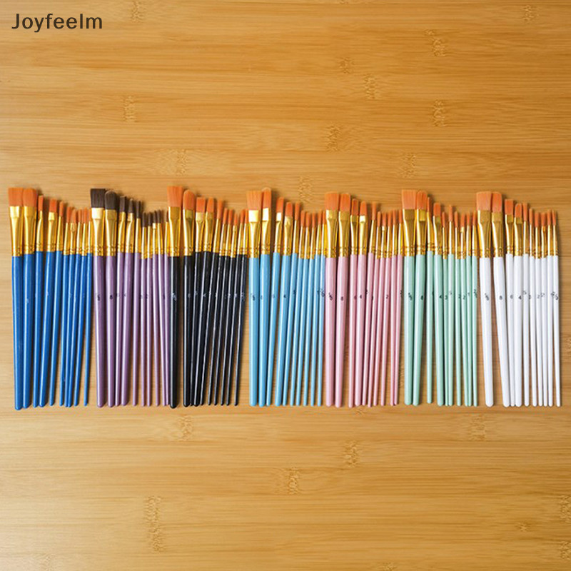 Yfe 10 ชิ้นสี Brushe ชุดไนลอน Paing แปรงสั้น Rod น้ํามันแปรงอะคริลิคปากกาสีน้ําคุณภาพสูง Professional Art Supplies N
