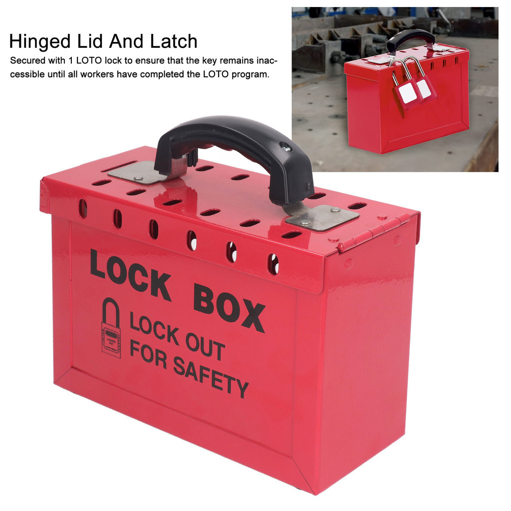 MMADAR Lockout Tagout Box ความปลอดภัยแบบพกพา 13 Guage Group กล่องล็อคสำหรับ OSHA Compliance
