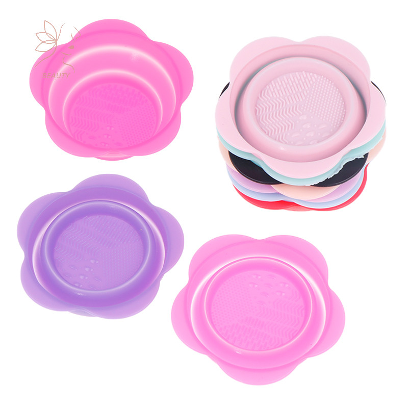 [เมย์บิวตี้] ซิลิโคนทําความสะอาดแปรงแต่งหน้าพับแป้งพัฟทําความสะอาดชามแปรงอายแชโดว์ซักผ้าเสื่อนุ่มเครื่องมือความงามกล่องขัดพื้น {ไทย}
