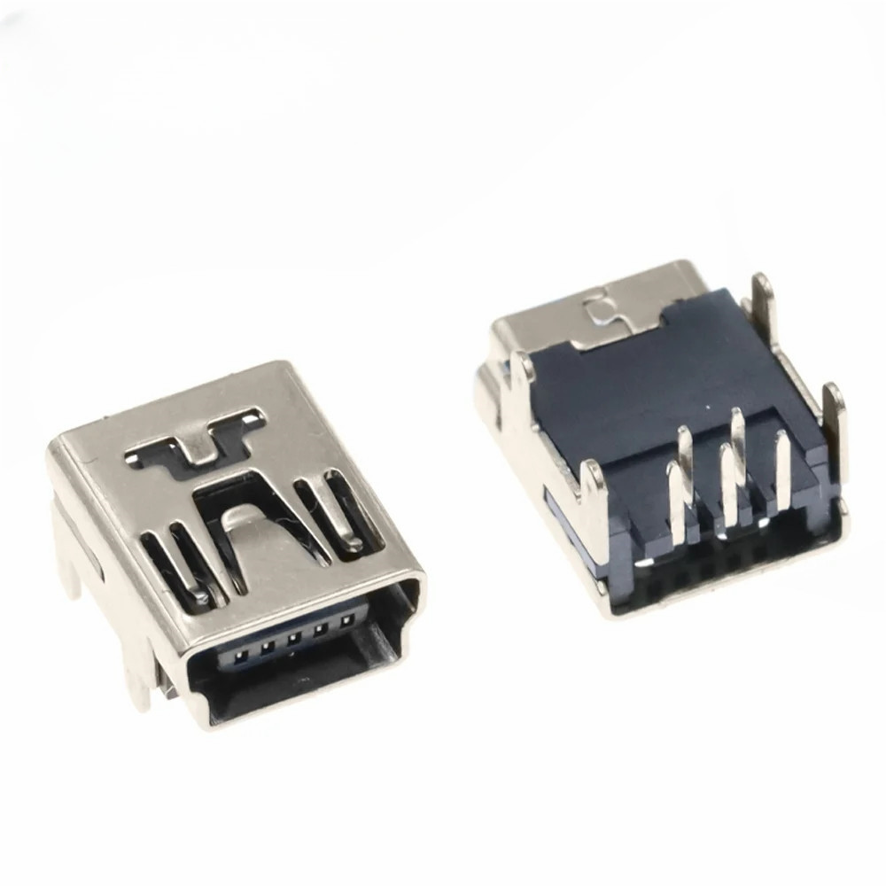 Mini 5P Pin USB หญิงซ็อกเก็ตอินเทอร์เฟซ 90 องศา MINI ซ็อกเก็ตซ็อกเก็ต 4 ตําแหน่ง Pin ปลั๊กตรงแนวนอน T-Port หญิงซ็อกเก็ต USB อินเทอร์เฟซ MINI 5P ซ็อกเก็ต