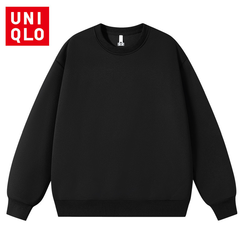UNIQLO ยูนิโคล่ เสื้อกันหนาวผู้ชายพรีเมี่ยมสลิมฟิตแขนยาวเสื้อคอลูกเรือ