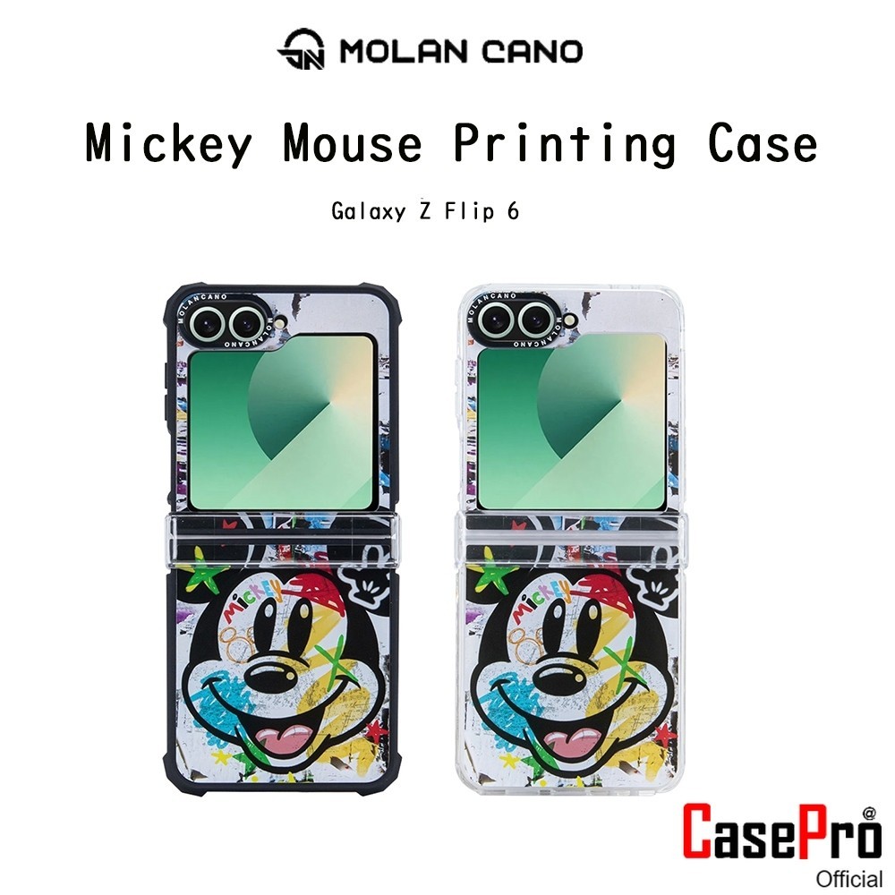 Molan Cano Mickey Mouse Printing Case เคสกันกระแทกเกรดพรีเมี่ยมจากเกาหลี เคสสำหรับ Galaxy Z Flip 6