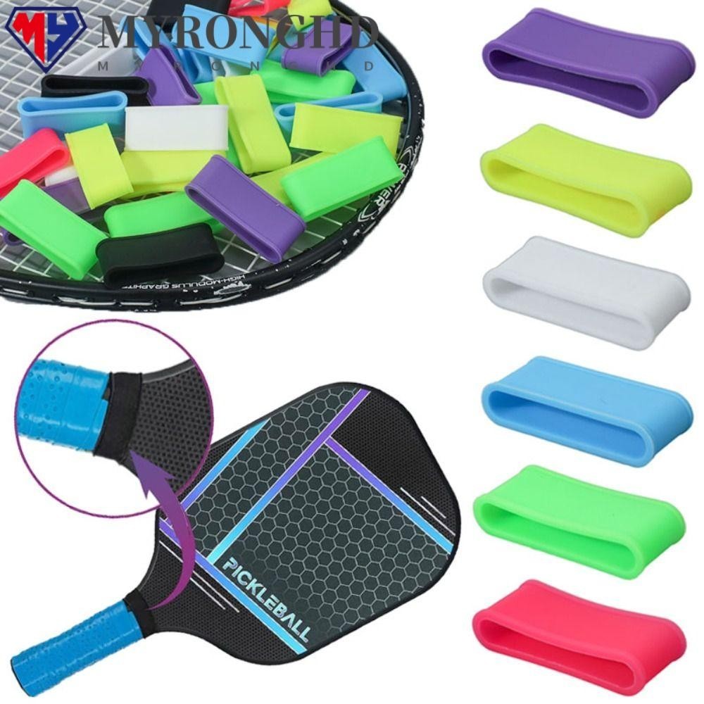 Myronghd แหวนปิดผนึกซิลิโคน,ไม้เทนนิส Multicolor Handle Overgrip End,สะดวก Anti-slip แบนรูปร่างสภาพแวดล้อมป้องกัน Sweatband Fixing Loop