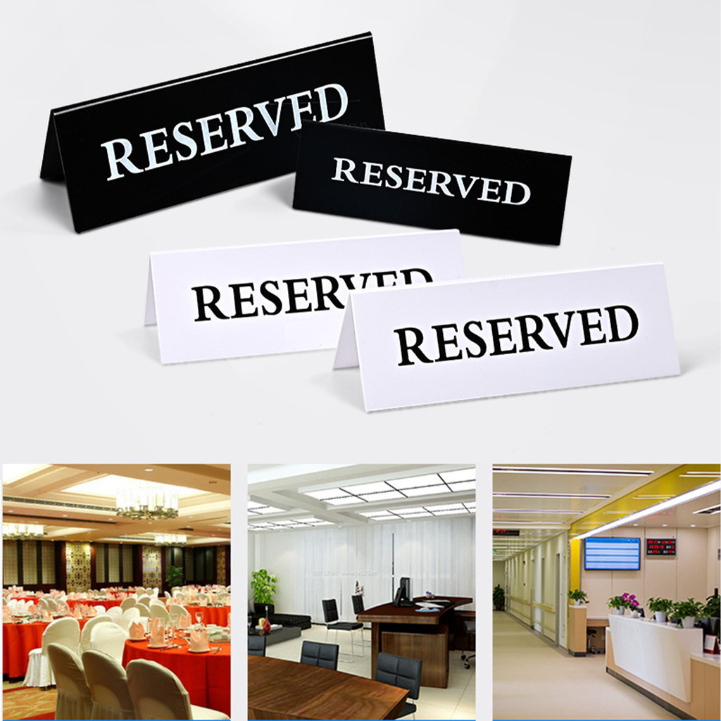ร้านคนไทย! reserved ป้ายจองโต๊ะ  15*5ซม.20*7ซม. ป้ายจองแล้วร้านอาหาร ร้านกาแฟ แบบอะคริลิค สองสี