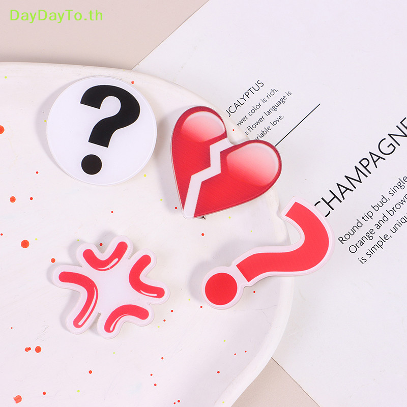 Daydayto Angry Expression Drop กิ๊บติดผม Heartbroken กิ๊บติดผมอะคริลิคตลกคลิปด้านข้าง Duckbill คลิป Bangs Side Clip เครื่องประดับผม TH