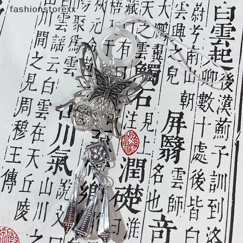 [ADP]กระเป๋าโซ่คู่โทรศัพท์จี้พวงกุญแจกระเป๋าพวงกุญแจอะนิเมะคอสเพลย์จี้ผีเสื้อตกแต่งโทรศัพท์พวงกุญแจ 