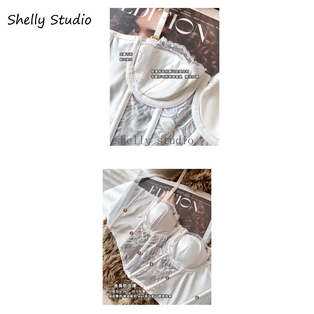 ฝรั่งเศสเซ็กซี่ผู้หญิงเสื้อกั๊กครึ่งถ้วยลูกไม้บางหน้าอกเล็ก ดัน ขึ้น ชุดชั้นใน ชุด - รูปที่ 3