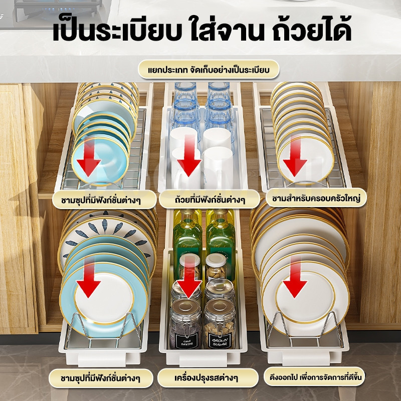 ที่วางจาน DCชั้นวางจาน 2ชั้น กล่องเก็บจาน เหล็กกล้า แบบสแตนเลสแท้อย่างหนาdish rack