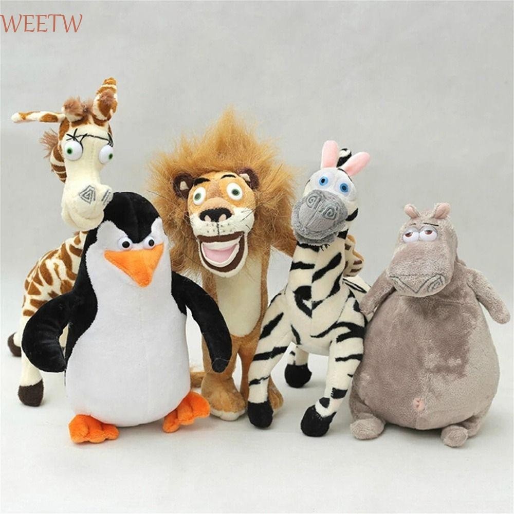 Weekw Madagascar Plush Toy Lemurs 6 รูปแบบของขวัญสําหรับเด็ก Soft Toy Hippo ตุ๊กตาสัตว์