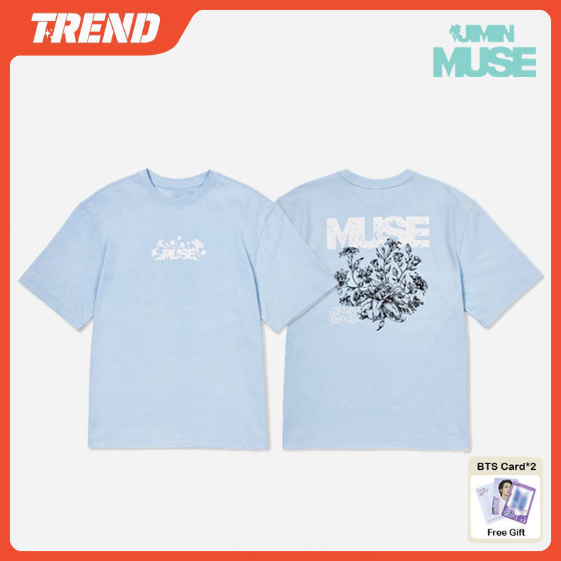 สีขาว a Kpop BANGTAN JIMIN MIUSE Merch ผ้าฝ้ายผู้ชายและผู้หญิง Vintage เกาหลีแฟชั่นหลวมพิมพ์แขนสั้น 