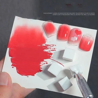 ฟองน้ำเต้าหู้เพ้นท์เล็บ ฟองน้ำไล่สี 50ชิ้น เนื้อละเอียด ปากกาคีบฟองน้ำ
