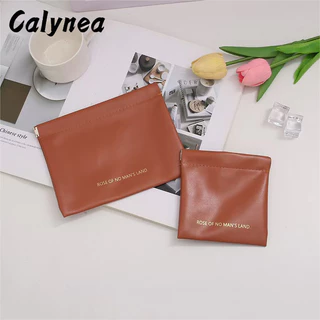 CALYNEA กระเป๋าเครื่องสำอางค์ กระเป๋าลิปสติก กระเป๋าใส่เหรียญ PU แบบพกพา เก็บเหรียญ กุญแจ หูฟัง อเนกประสงค์ ลิปสติก
