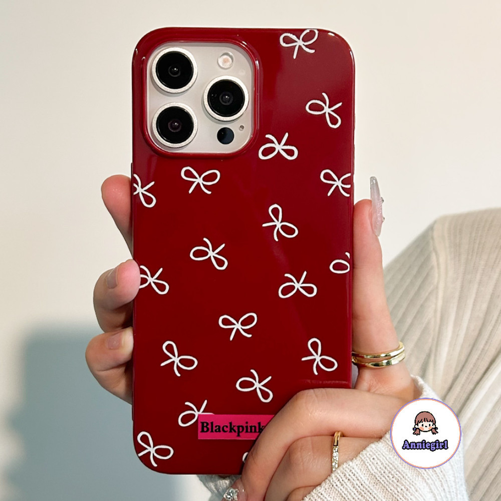 แฟชั่นbowknotไวน์แดงเคสโทรศัพท์สําหรับiphone 11 15 16 Pro MAX 16plus 12 14 13 Promax XS MAX XRฝุ่นนุ่มTPUโทรศัพท์ปกหลัง