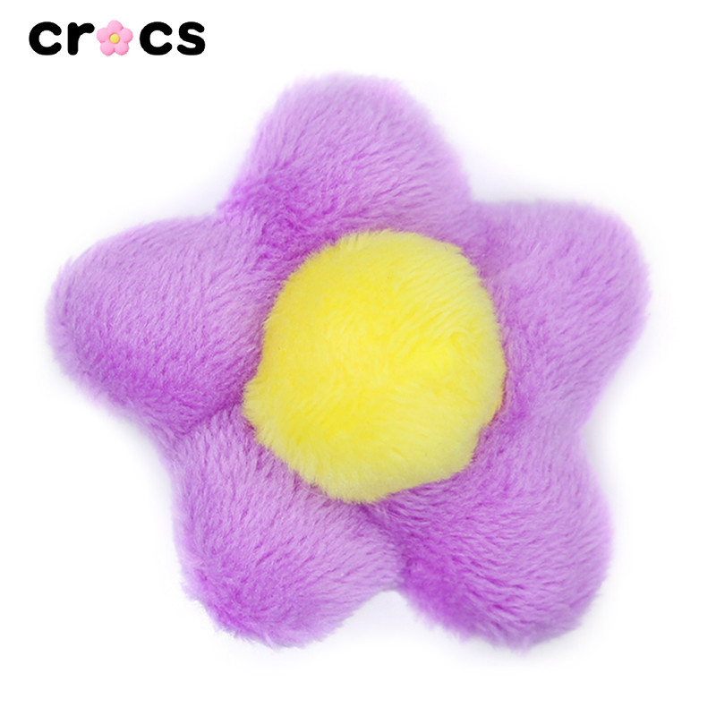 ใหม่ Crocs 3D Plush Sunflower อุปกรณ์เสริม DIY รองเท้าหัวเข็มขัดอุปกรณ์เสริมคุณภาพสูงตกแต่งรองเท้าหัวเข็มขัด