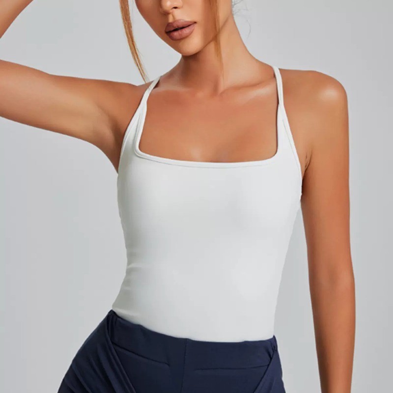 LASYYOGA(เบาะคงที่) สปอร์ตบราแฟชั่น H-shaped Beauty Back Gathering Bra Gym Fitness