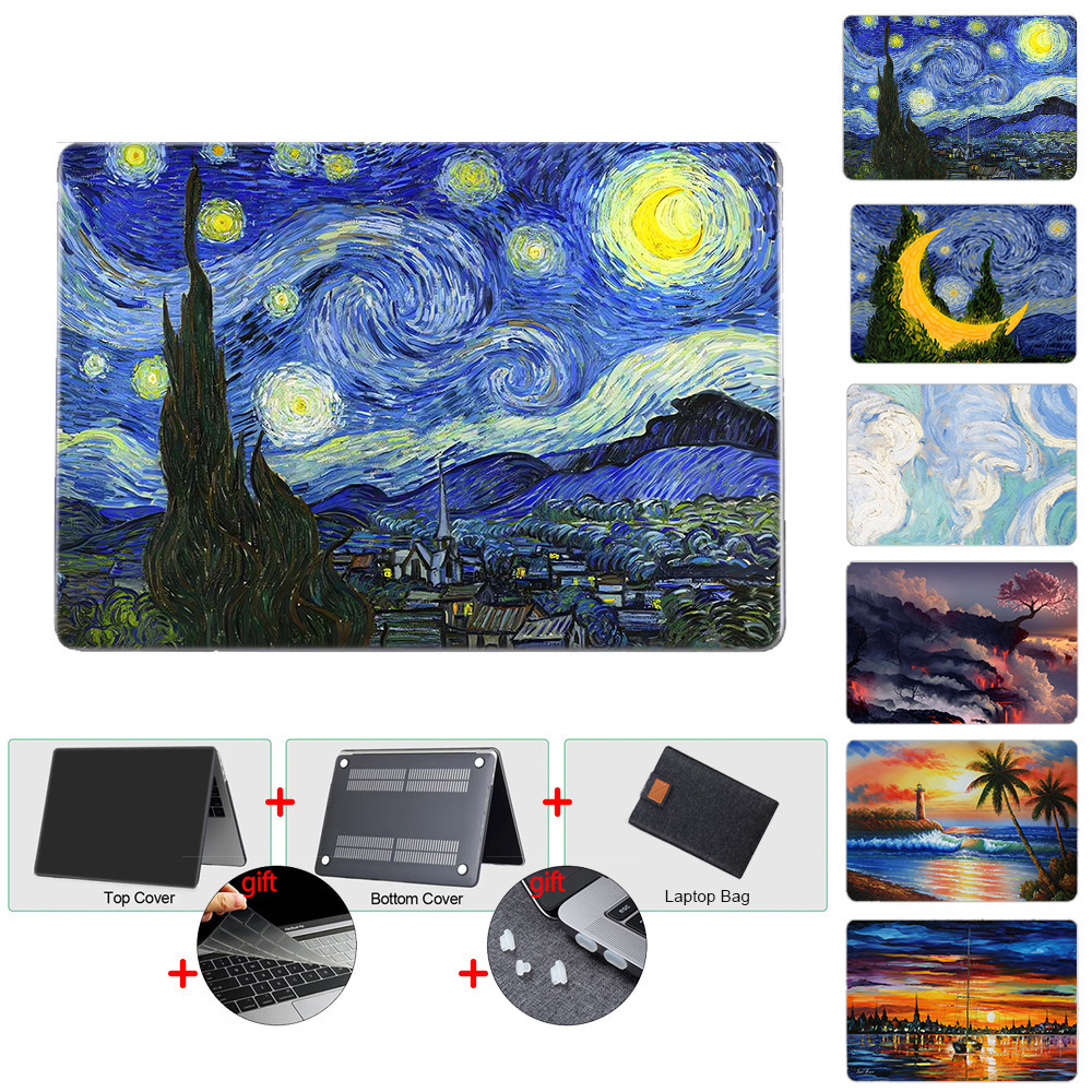 5 in 1 Huawei Oil Painting Laptop Case for Matebook D16 2024 D14 D15 Matebook 14S 2022 Matebook X Pr