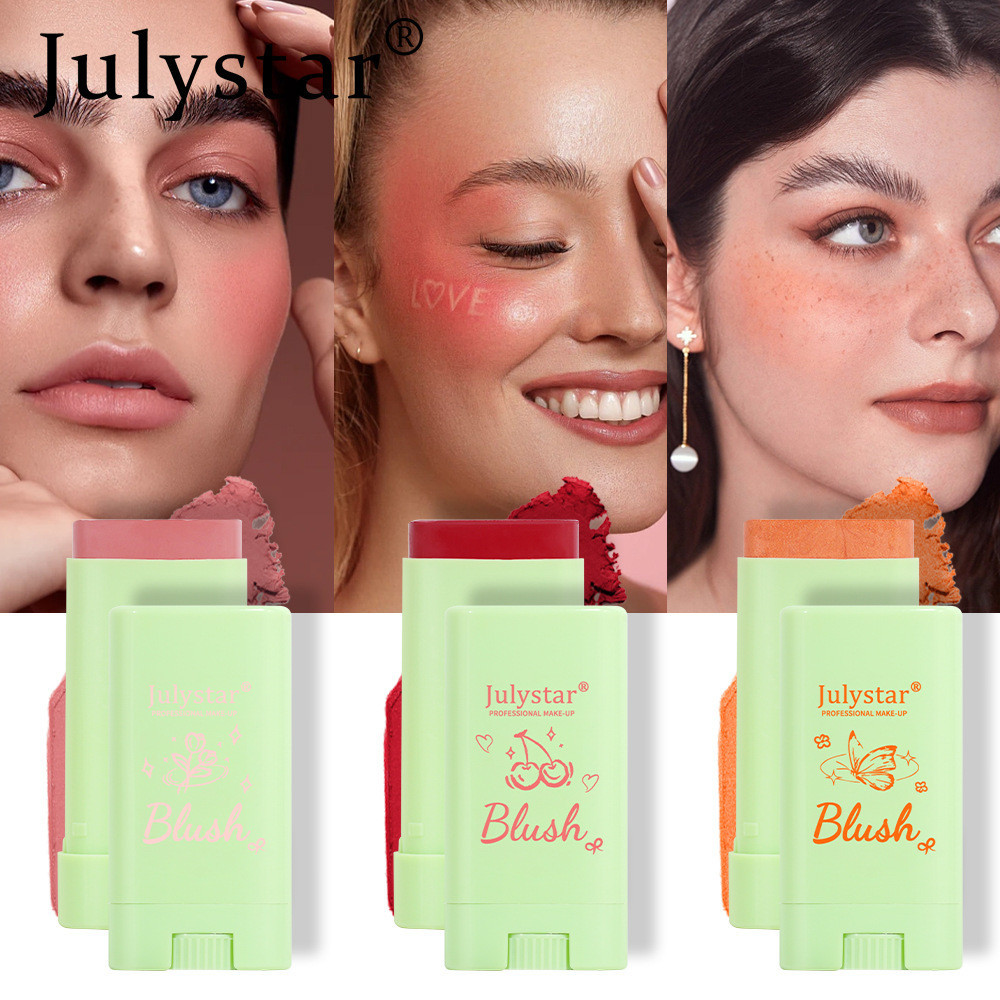 Julystar Cross-border Makeup Facial Natural Matte Blush Cream สีขยายไฮไลท์ Contour Blush Bar