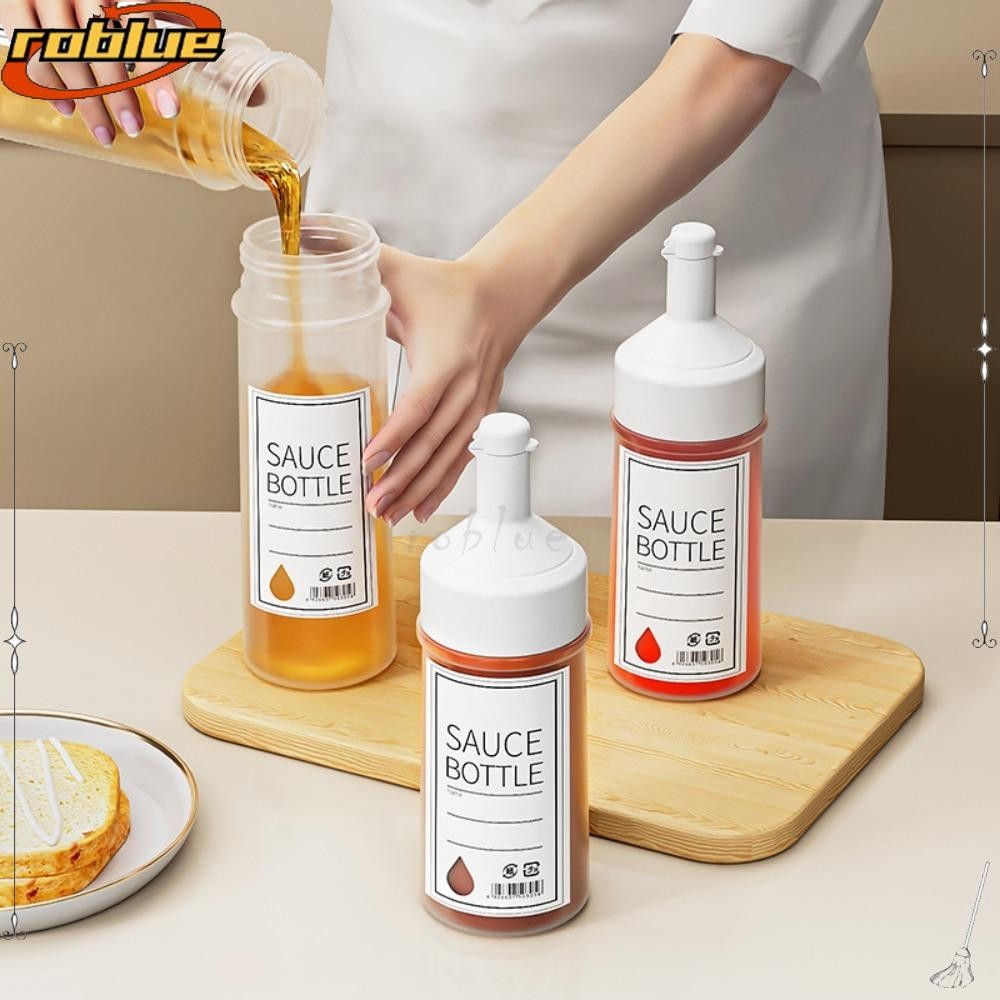 เครื่องจ่ายซอสสลัด โรบลู พร้อมสเกล แกดเจ็ต ครัวเครื่องปรุงรสบีบขวดแบบพกพาโปร่งใสพร้อมฝาปิดขวดน้ํามันมะกอกซอสมะเขือเทศ