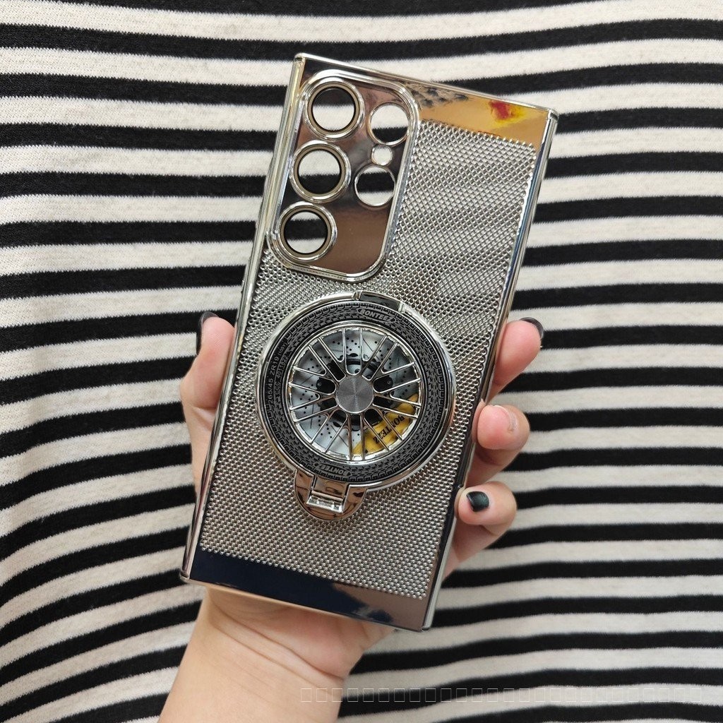 Decompression Top Bracketเคสโทรศัพท์เหมาะสําหรับSamsungs24 s23 s22 21 note20 สไตล์ใหม่Electroplating Grid CoolingกรณีSamsung s24ultra High-End Ultra-Thin Shock-resistant Breathableเคสโทรศัพท์Samsung s22ultra s23ultra S21plusผู้หญิงฤดูร้อนกรณีผู้ชาย