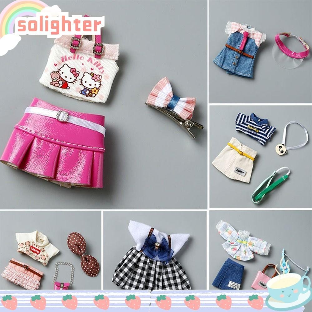 Solighter High-end Dress Up, 10 รูปแบบแฟชั่นตุ๊กตาเสื้อผ้า,ของเล่นเด็ก DIY สาวกระโปรงลําลองชุดสําหรับ 16 ~ 17 ซม.ตุ๊กตา/สําหรับ ob11 ตุ๊กตา