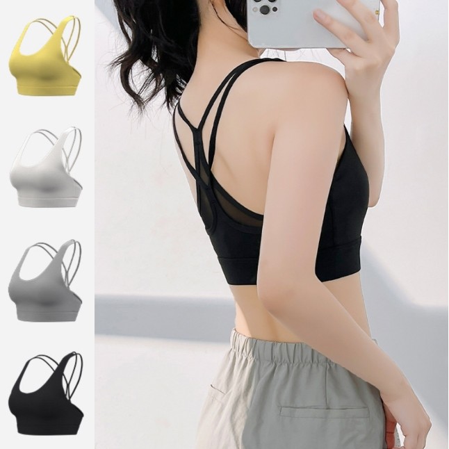 Evesport-YOGA-657 SportBra เสื้อบราโยคะ สปอร์ตบราออกกำลังกาย สายเดี่ยวไขว้หลัง ทรงใหม่สวยใส่สบาย