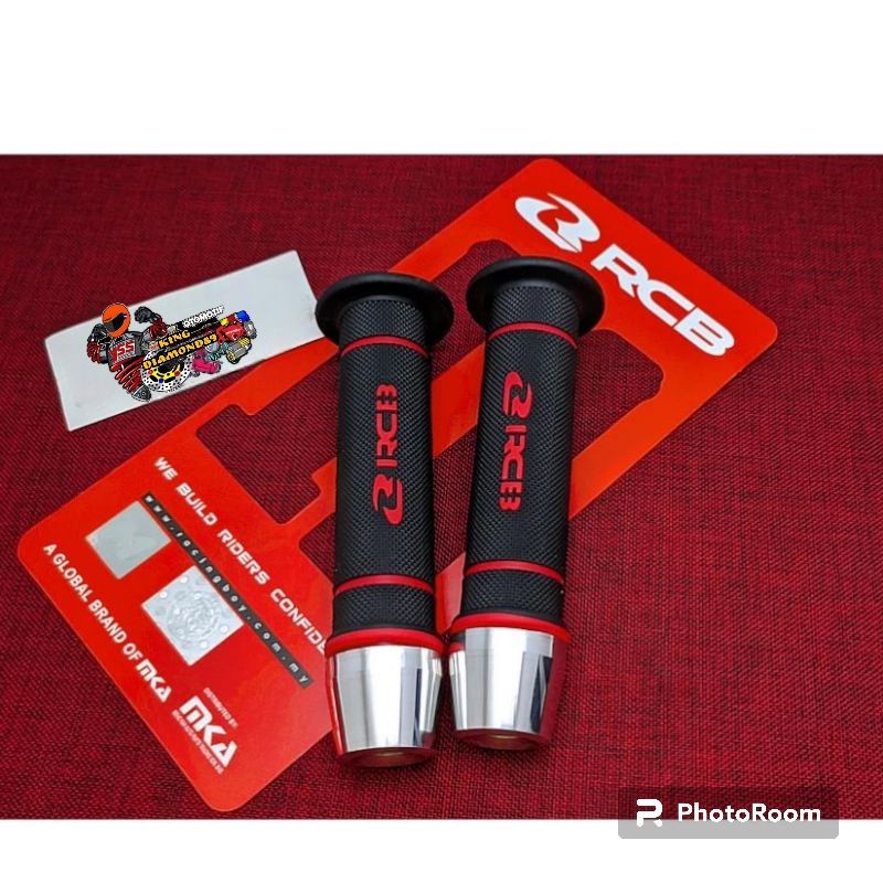 HAND GRIP ฝาครอบแก๊ส RCB HG55 ต้นฉบับ + CHROME HANDLEBAR รองเท้า PCX รุ่น UNIVERSAL HANDGRIP RCB ด้า