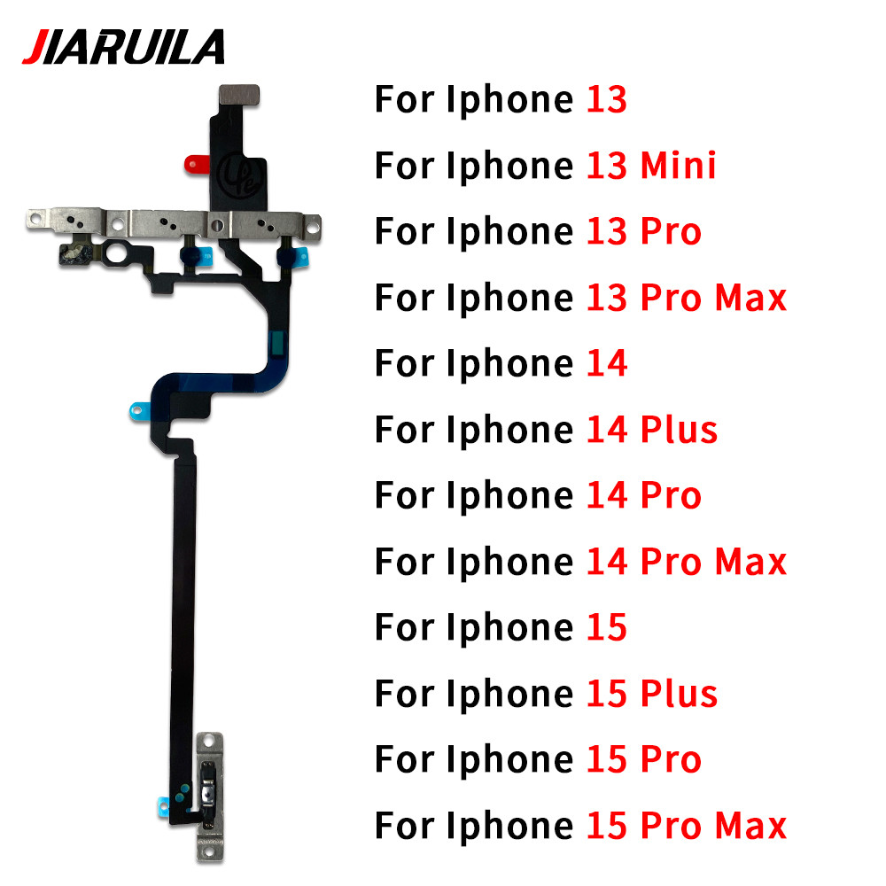 ใหม่สําหรับiphone 13 14 15 Pro Max 13 Mini 14 15 Plus Power On Off Volume Up Downสวิทช์ด้านข้างปุ่มKey Ribbon Flex Cable