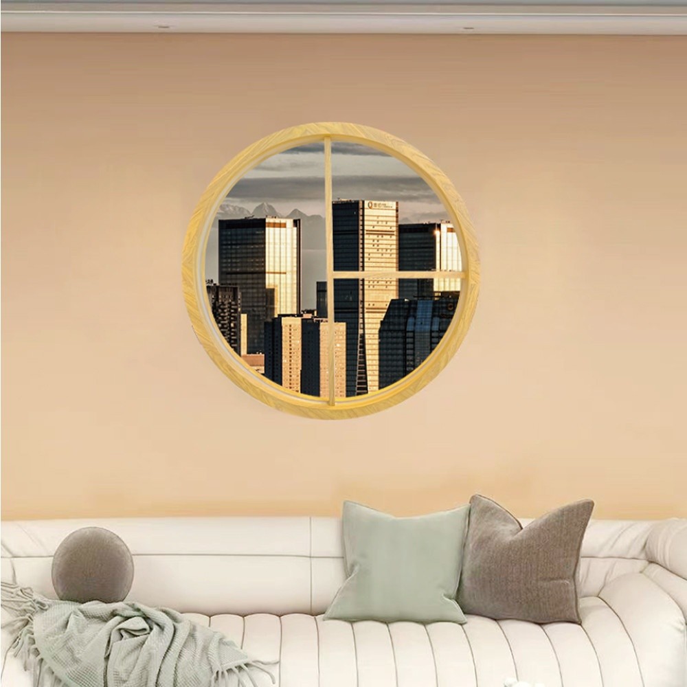 GlobalHouse WELLINGTAN หน้าต่างช่องแสงวงกลม ตัวที ขนาด 100cm สีลายไม้ รุ่น TK10 สินค้าของแท้คุณภาพดี - รูปที่ 2