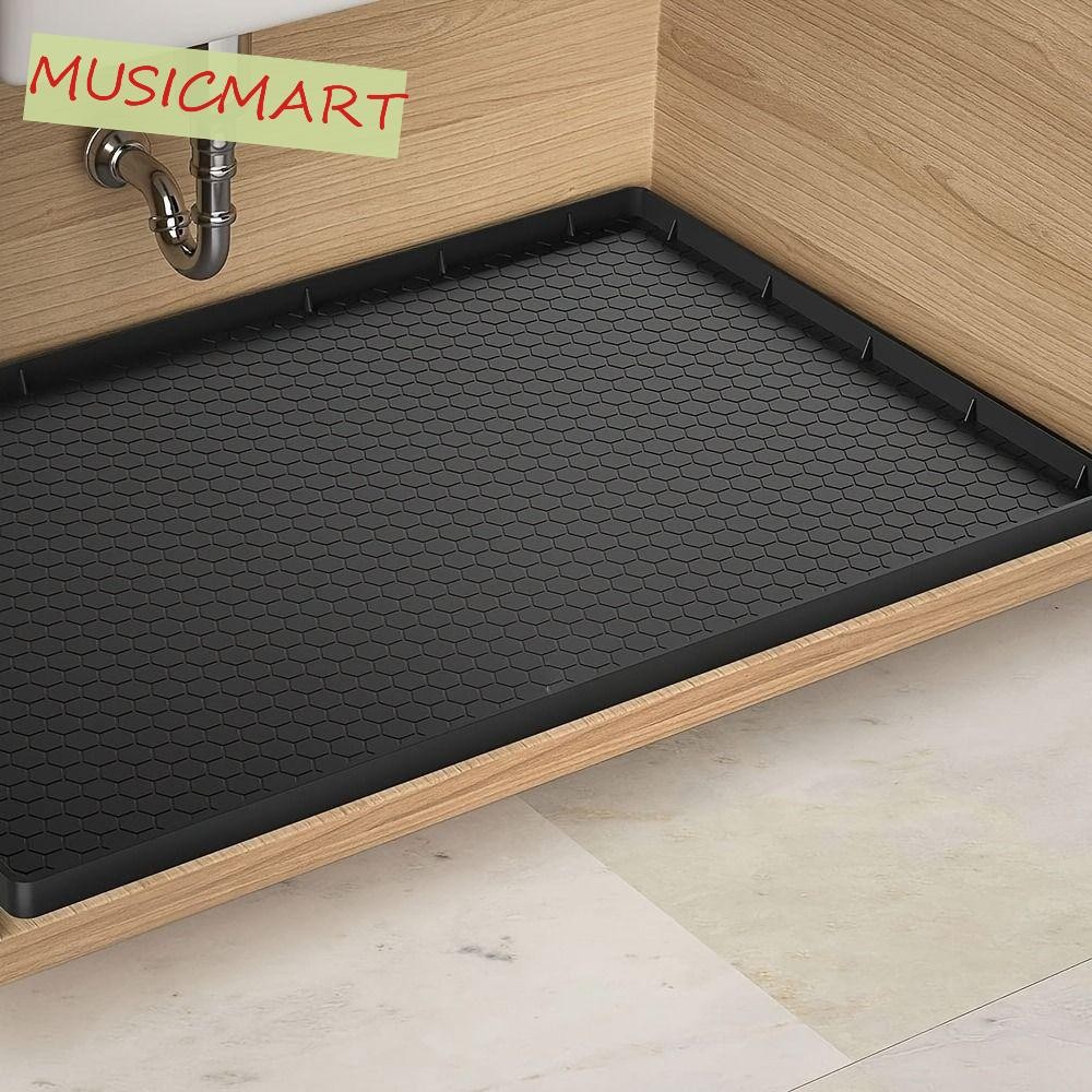 แผ่นระบายน้ํา MUSICMART, ซิลิโคนกันน้ําภายใต้เสื่ออ่างล้างจาน, Square Non-Slip Leak Protector Dirt-Proof Drip Proof ถาดห้องครัว