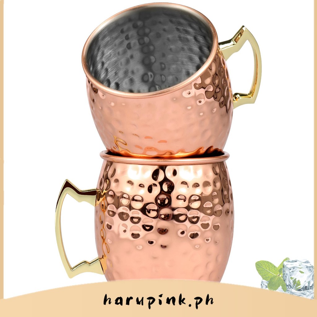 2 ชิ้น Moscow Mule แก้ว 16 ออนซ์ขนาดใหญ่ความจุถ้วย Handcrafted Moscow Mule ถ้วย SHOPTKC8642