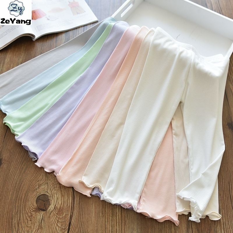 [ซี่] 70-140พร้อมสต็อกเด็กผ้าไหมน้ําแข็งเกลียวกางเกงmacaronกางเกงขายาวslim-fitกางเกงเชื้อราขอบกางเกงลําลองเด็กสาวpit Stripกางเกงขายาวยืดหยุ่นAll-match