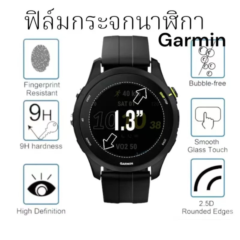 (วัดก่อนสั่งซื้อ)ฟิล์มนาฬิกากระจกGarmin965 255 265 735 245 165กันรอย ไม่ใช่ตัวเรือน43mmก็ซื้อ43mm