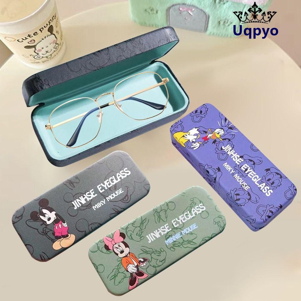 กล่องแว่นตา UQPYO,การ์ตูนมิกกี้มินนี่น่ารักแว่นอ่านหนังสือ,กระเป๋าแว่นตาEVAแบบพกพาความดันทนสายตาสั้นแว่นตาผู้ชายผู้หญิง