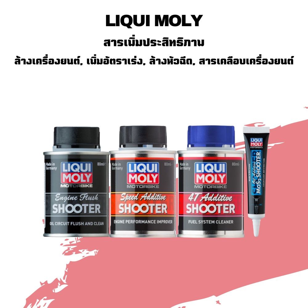LIQUI MOLY // FLUSH SHOOTER, SPEED SHOOTER, 4T SHOOTER, MOS2 SHOOTER
