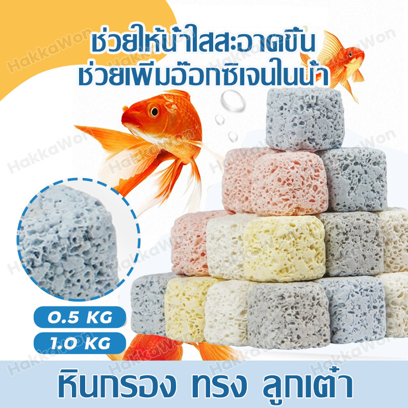 ตัวใหม่ล่าสุด เซรามิกริงค์ สี่เหลี่ยมลูกเต๋า5สี ทรง ลูกเต๋า วัสดุกรองตู้ปลา 500g/1kg พร้อมถุงตาข่าย