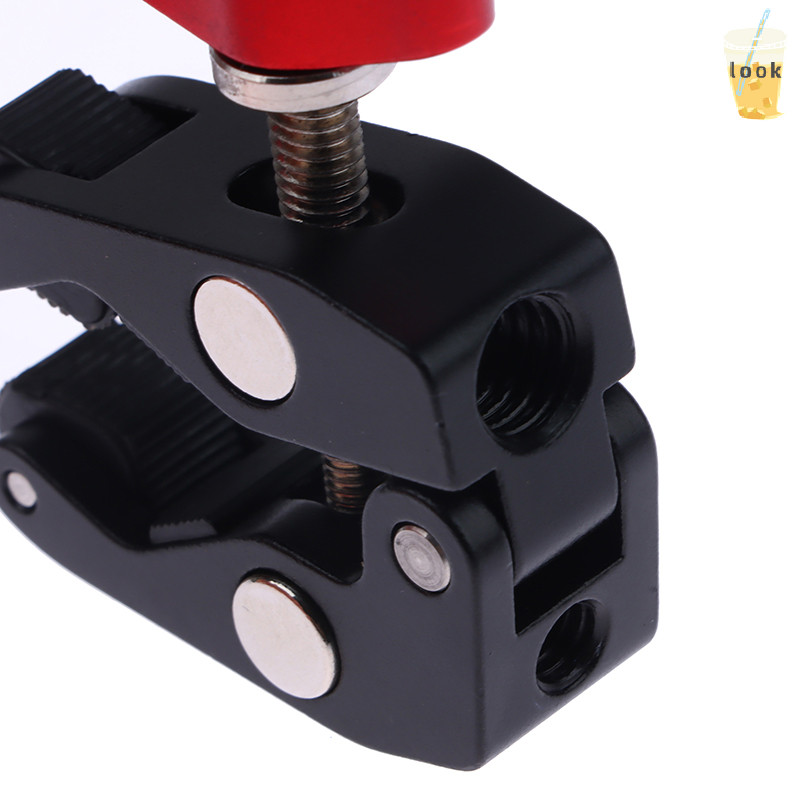 [LO] แคลมป์อลูมิเนียมอัลลอยด์พร้อมหัวบอลคู่ Magic Arm Clamp 1/4 3/8 รูสําหรับโทรศัพท์ Video Mount กล้อง Monitor ไฟ LED Mic TH
