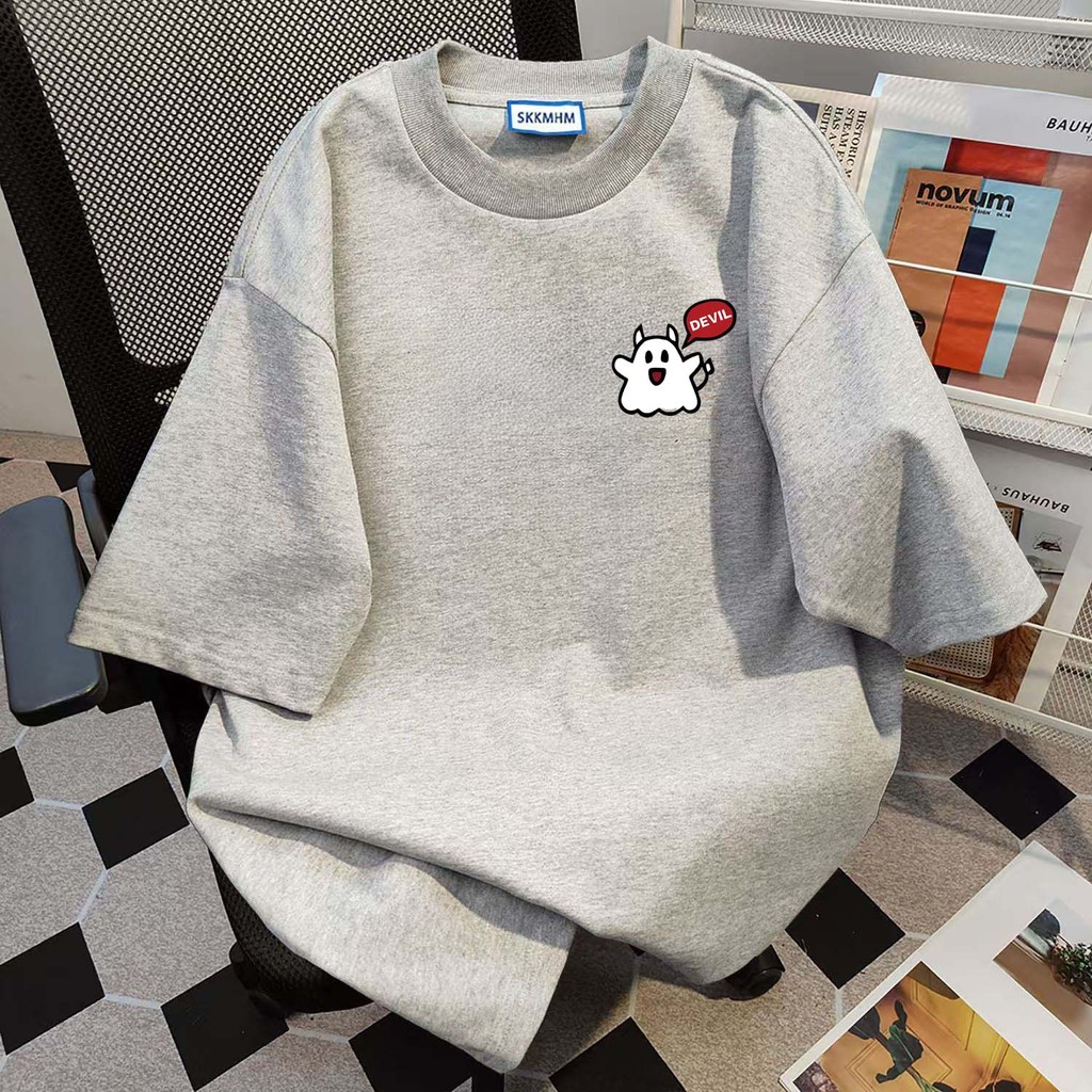 （จัดส่งตลอด 24 ชั่วโมง）HY trendy menswear ฤดูร้อน สีขาว แขนสั้น ทรงหลวม ผ้าคอตตอน ฮิปฮอป คอกลม คนอ้วน