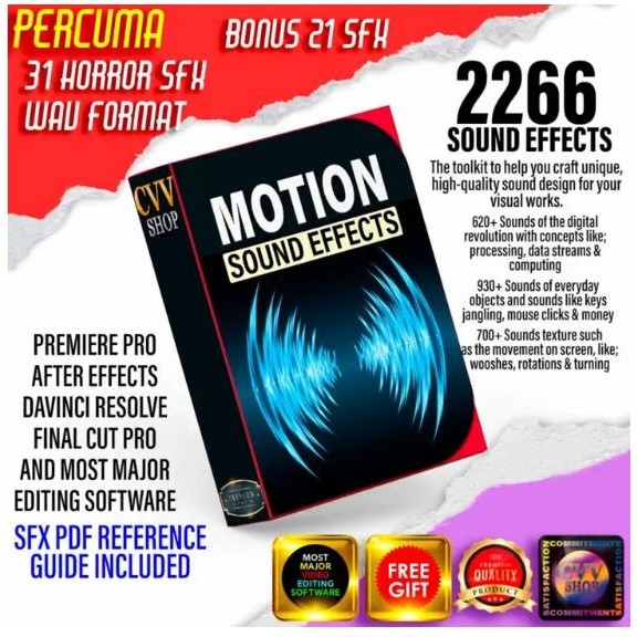 【พร้อมส่ง】Sound Effects SFX - Motion SFX - Video Audio Editing For Most Major Softwares