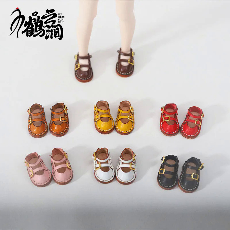 Mini Leather Shoes 1/6 1/8 1/12 OB11 Blyths Ob22 Ob24 Doll Shoes Double Shoes Shoes Toy Accessories 