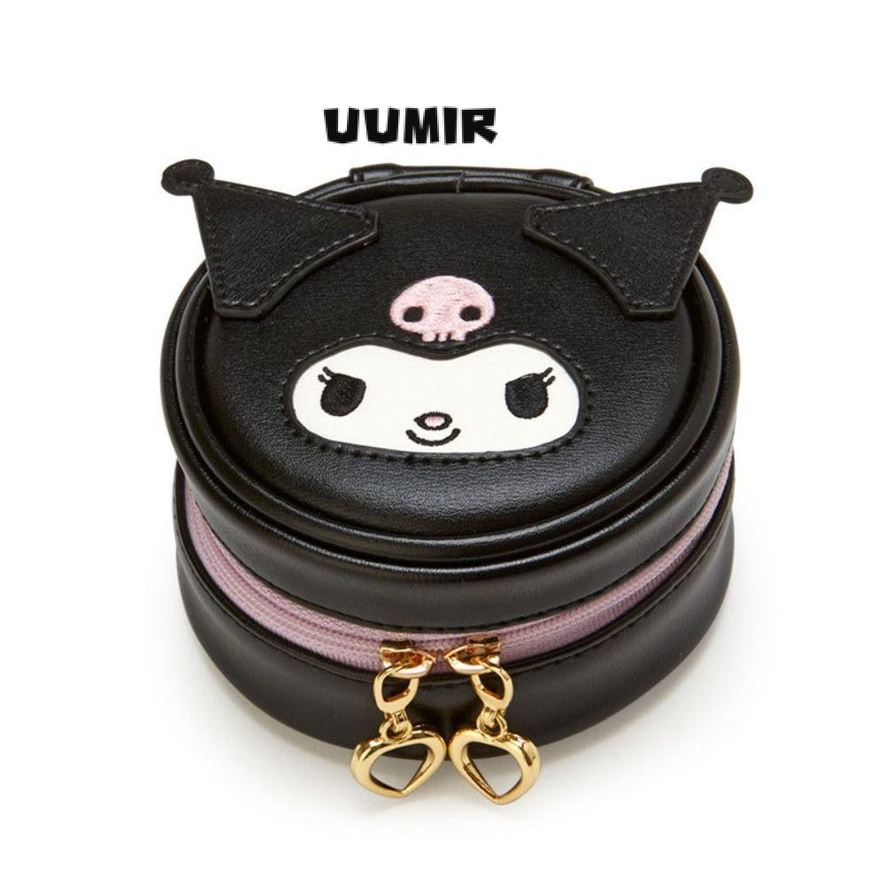 UUMIR กระเป๋าสตางค์หนัง PU,ลําลองแฟชั่น Kawaii Kuromi Cinnamoroll Hello Kitty กระเป๋า,กล่องเครื่องประดับอินเทรนด์กล่องเก็บวงกลมของขวัญวันเกิดพับกระเป๋าบัตร