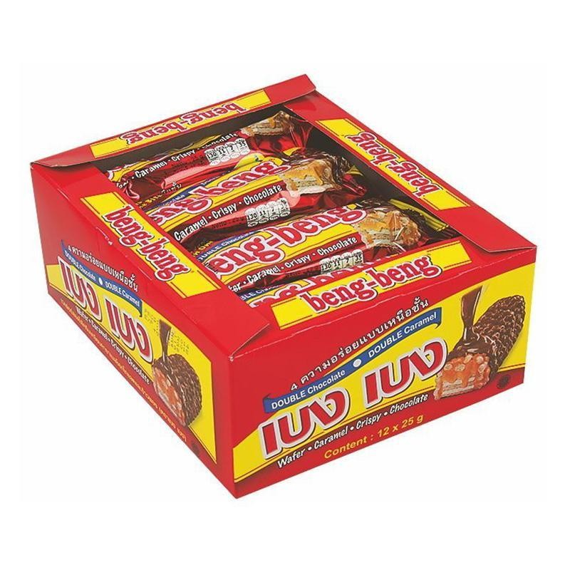 (พร้อมส่งราคาถูก ขนมอร่อยขายดี) เบงเบง เวเฟอร์สอดไส้เคลือบช็อกโกแลต 22 ก.(12ซอง)