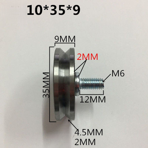 แบริ่ง6200 V-Slot รอกล้อนำโลหะลูกกลิ้งล้อเหล็กพร้อมสกรูเพลาล้อรางล้อ10*35*9