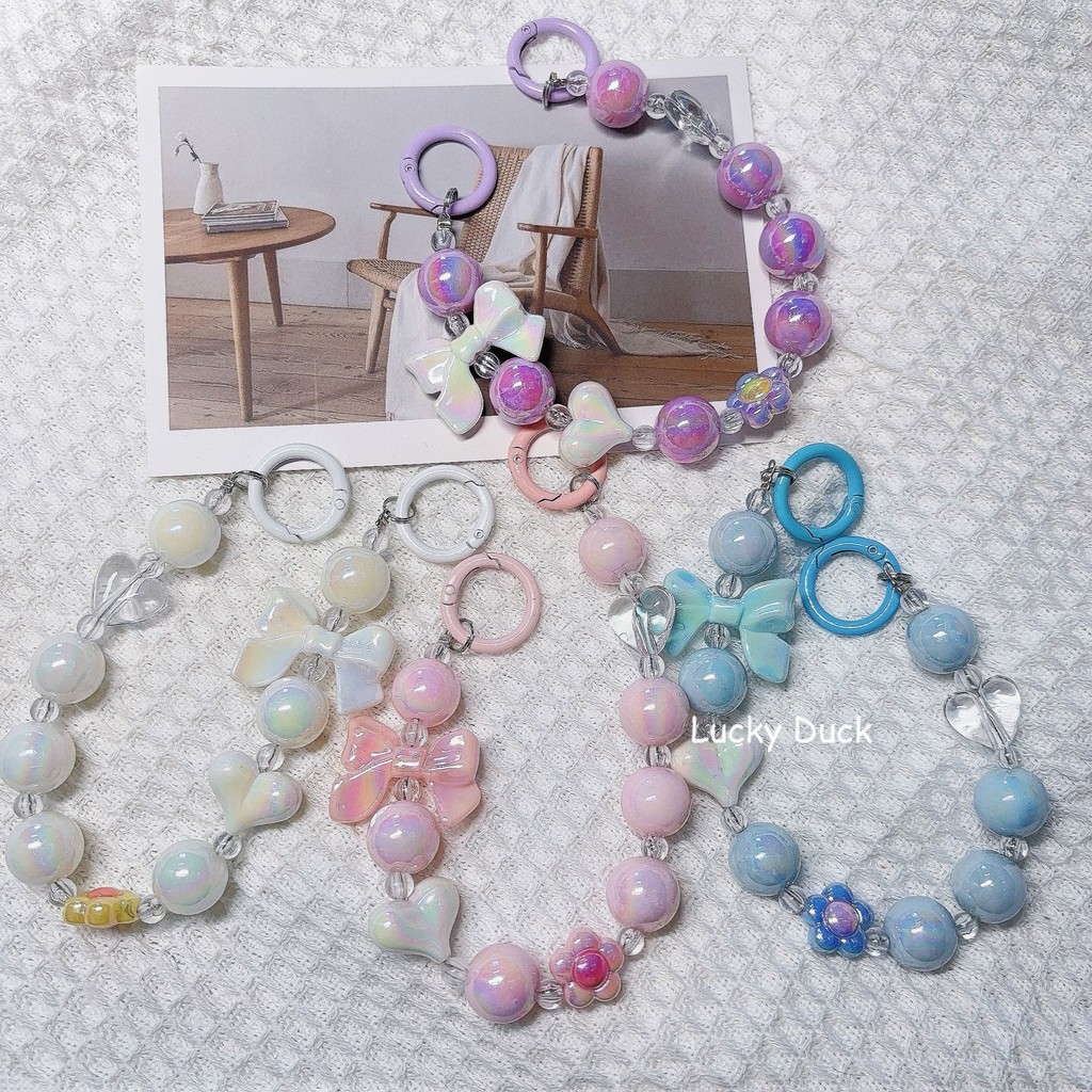 พร้อมส่ง สายคล้อง Baby three สายคล้องข้อมือพวงกุญแจลูกปัด สายจับลูกปัดไข่มุก สายคล้องโทรศัพท์มือถือ