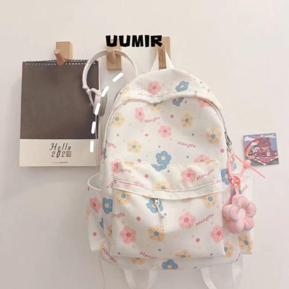 UUMIR กระเป๋าเป้สะพายหลังไหล่, โพลีเอสเตอร์การ์ตูนพิมพ์กระเป๋าเดินทางแล็ปท็อป ร แย่, ทนต่อการสึกหรอความจุขนาดใหญ่น้ําหนักเบานักเรียนโรงเ