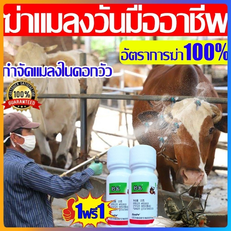ซื้อ1แถม1ยาไล่ยุงคอกวัว กำจัดแมลงวัน ยุง เห็บ มด แมลง เหา หมัด อัตราการฆ่า100% ยาไล่แมลงในวัว ฉีดในคอกสัตว์ได้ ไม่เป็นอั